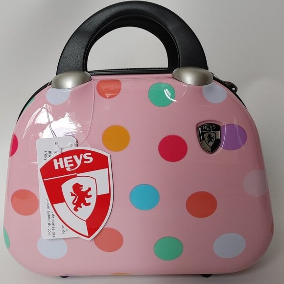 Heys Fashion Hardside PINK Polka dot Luggage Carry On - Picture 1 of 9
